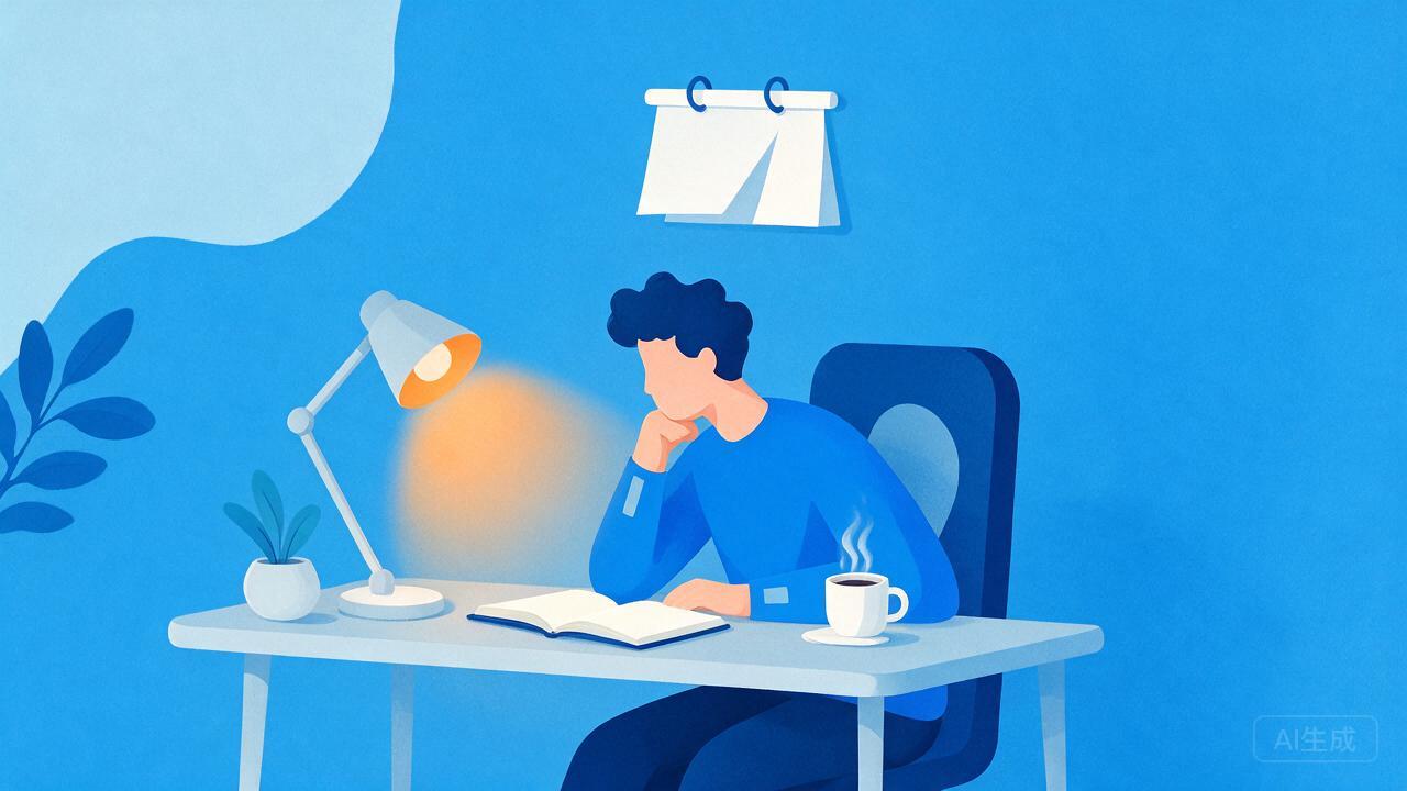 年轻人在书桌前思考适合自己的学历提升路径